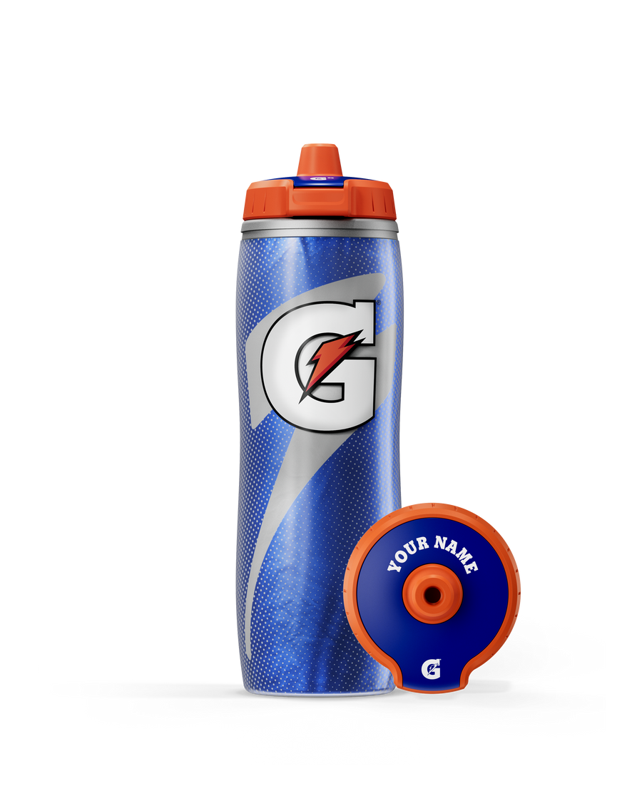Blue Insulated Squeeze Personalized Water Bottle D1